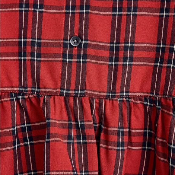 NWT Madewell Studio Ruffle-Hem Top in Clanton Plaid - Picture 4 of 13